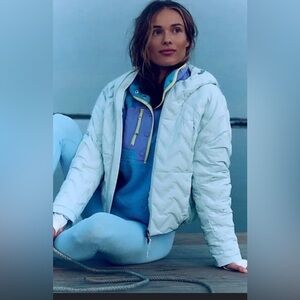 Free People Gettin Lost Packable Puffer Jacket In Artic Snow Large NWT